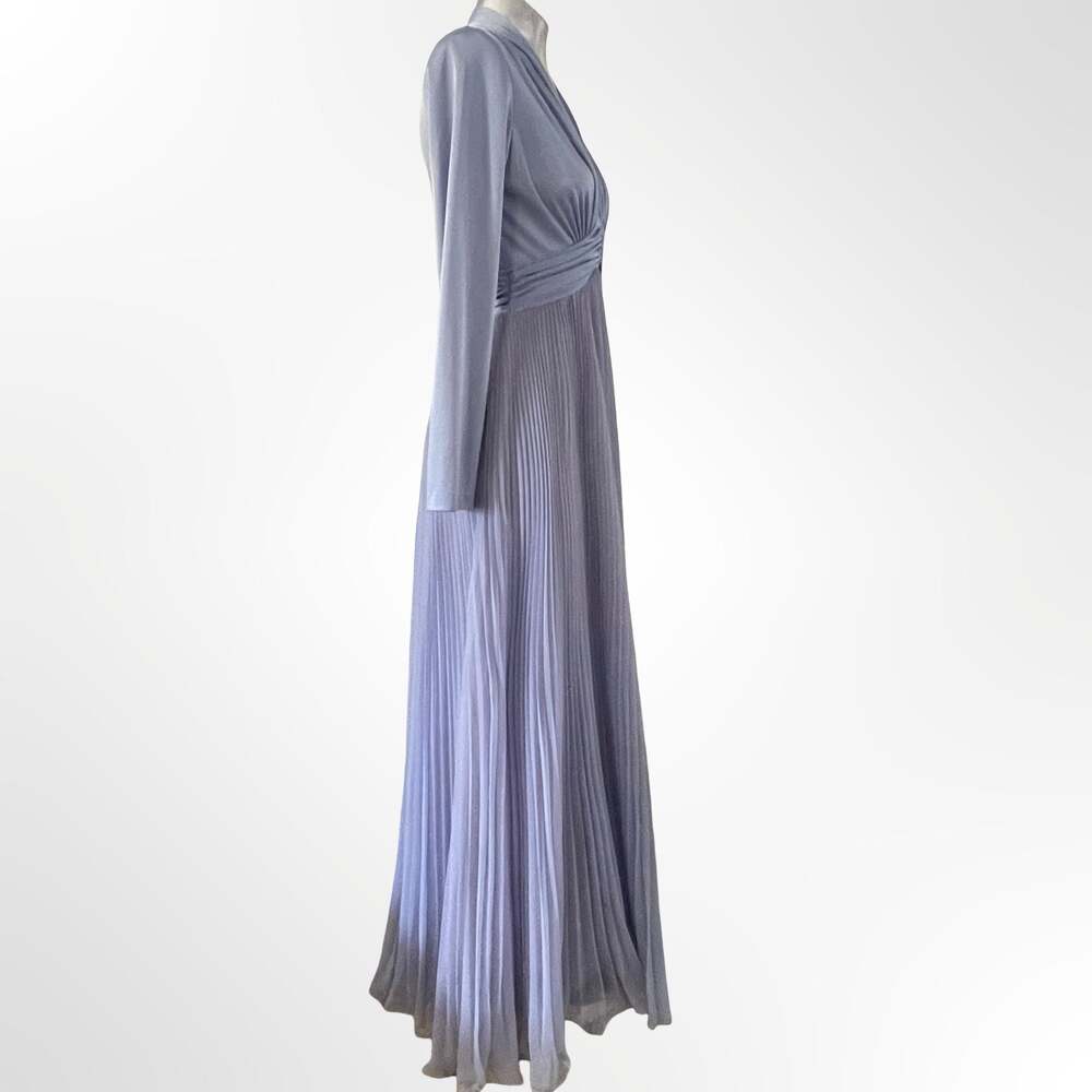 Vintage Miss Elliette California Accordion Pleated Long Sleeve Maxi Dress - Picture 2 of 8